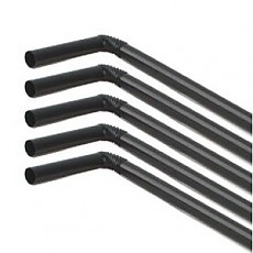 빨대-검정주름/롱7*25mm