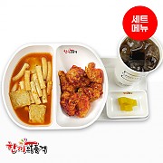 매콤달콤떡볶이+불닭치킨-단무지