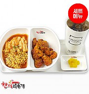 매콤달콤라볶이+불닭치킨-단무지