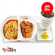 매콤달콤라볶이+양념치킨-단무지
