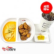매콤크림떡볶이+후라이드치킨-단무지