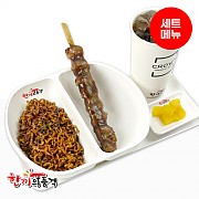 짜파게티+리얼데리야끼꼬치+음료-단무지