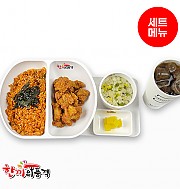 춘천식닭갈비+후라이드치킨+우동국물+음료-단무지