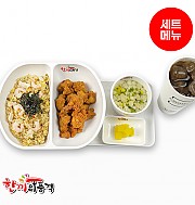 새우삼선볶음밥+후라이드치킨+우동국물+음료