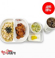 새우삼선볶음밥+양념치킨+우동국물+음료
