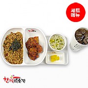 XO게살볶음밥+불닭치킨+우동국물+음료-단무지