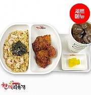 새우삼선볶음밥+불닭치킨+음료-단무지
