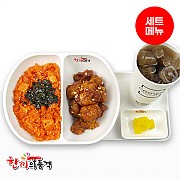 스팜김치볶음밥+양념치킨+음료-단무지