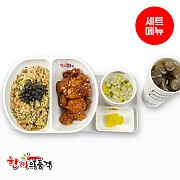 소불고기볶음밥+양념치킨+우동국물+우동-단무지