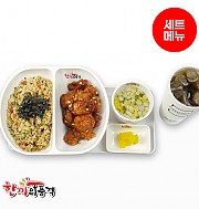 소불고기볶음밥+양념치킨+우동국물+우동-단무지
