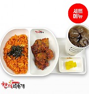 스팜김치볶음밥+불닭치킨+음료-단무지