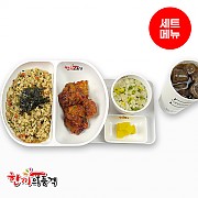 소불고기볶음밥+불닭치킨+우동국물+음료-단무지