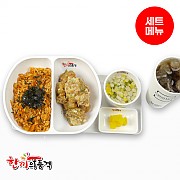 감자탕볶음밥+까르보치킨+음료+우동국물-단무지