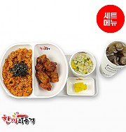 낙지볶음밥+불닭치킨+우동국물+음료-단무지