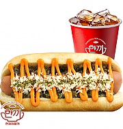 딥치즈 핫도그 세트 ( + 음료 )