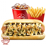 오코노미 핫도그 세트 ( 음료 + 감자튀김 )