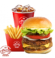 더블치즈 버거 세트 ( 음료 + 감자튀김)