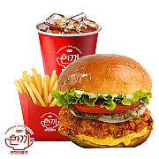 통살 치킨버거 세트 ( 음료 + 감자튀김 )