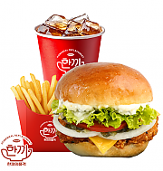 타르타르 치킨버거 세트 ( 음료 + 감자튀김 )